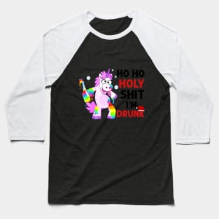 Ho Ho Ho Unicorn Drunk Funny T-Shirt Baseball T-Shirt